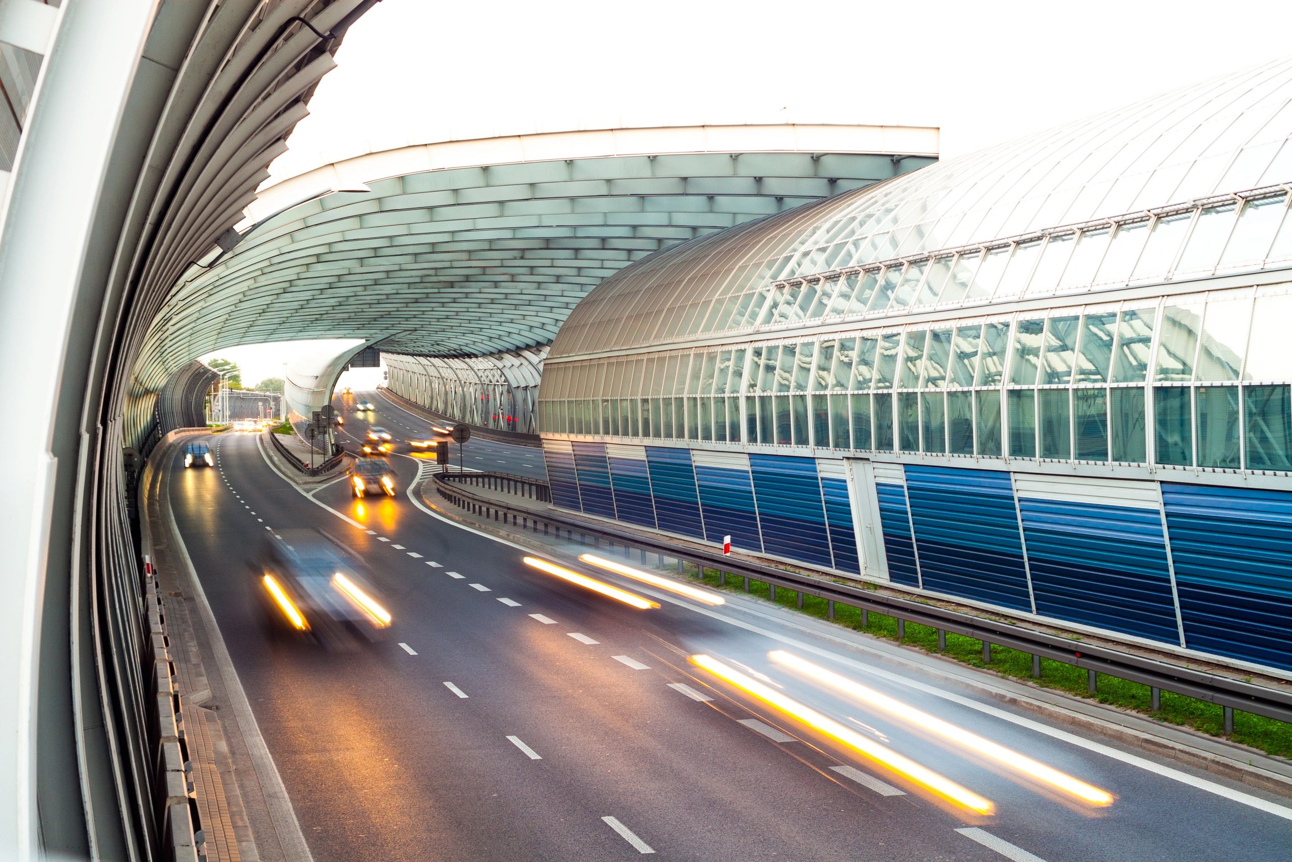 Light trails on a city highway representing fast, reliable travel